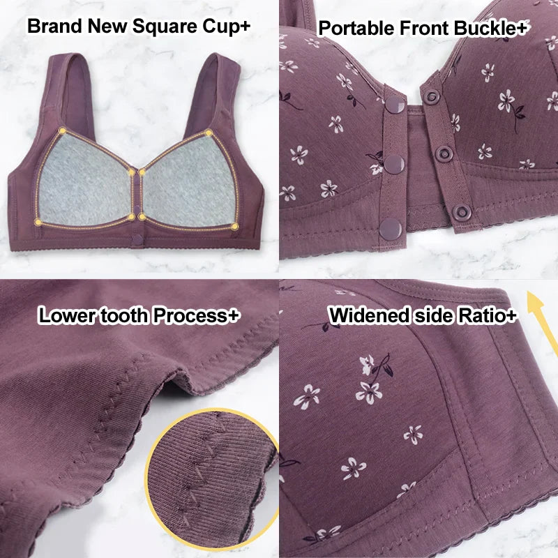 CoolLift™ Front-Closure Cotton Bra – Anti-Sag Support